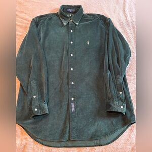 Polo by Ralph Lauren Men's Dark Green Corduroy Shirt
Size Large